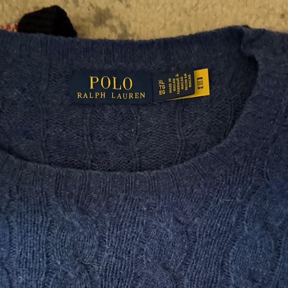 Polo by Ralph Lauren Men's Navy Cable Knit Sweater - Picture 2 of 2